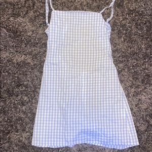 Blue plaid mini dress